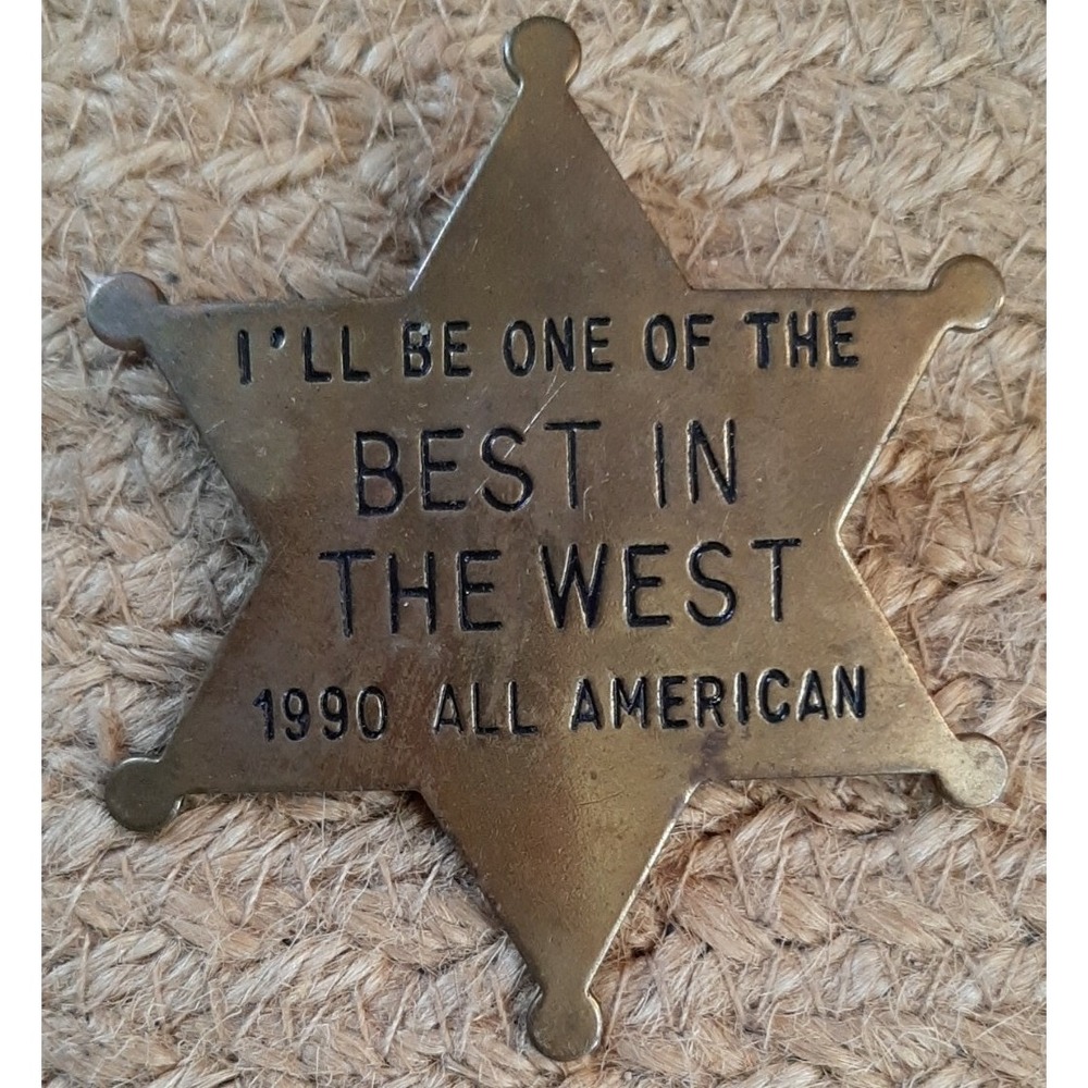 Brass Vintage "Best in the West" Star Sheriff Western Star‎ Badge Pin Brooch